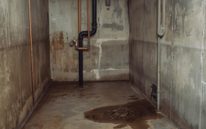 Basement photo showing leakage