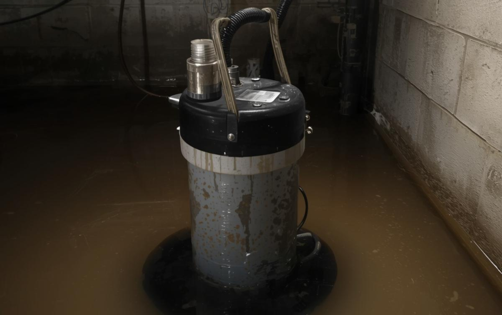 Flooded sump pump