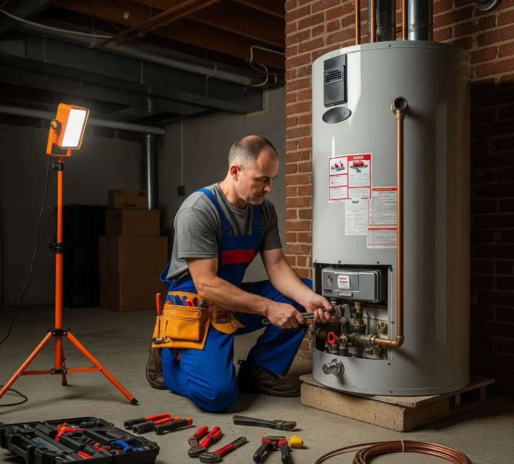 Professional water heater repair service in Edina MN by expert plumber